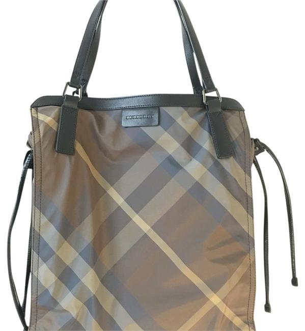 Burberry Brown Nylon and Leather Tote