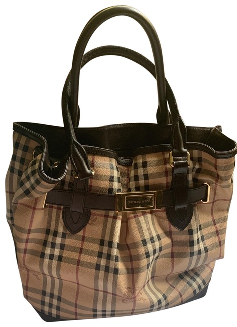Burberry BrownCamel Leather Tote