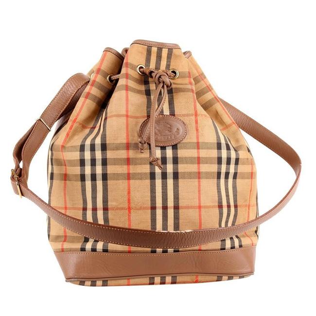 Burberry Bucket Bag 8617 Nova Check Rare Brown Canvas Tote