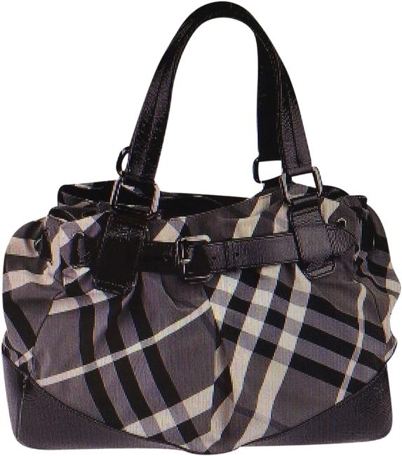 Burberry Buckle Beat Check Nylon CanvasPatent Leather Tote