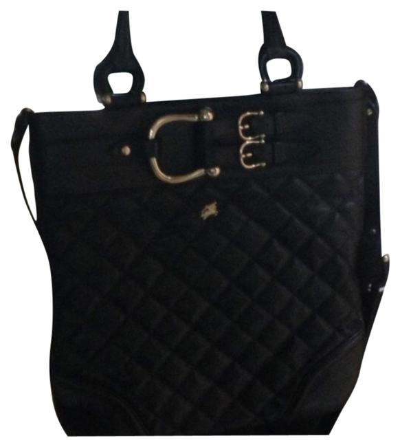 Burberry Buckle Black Leather Tote
