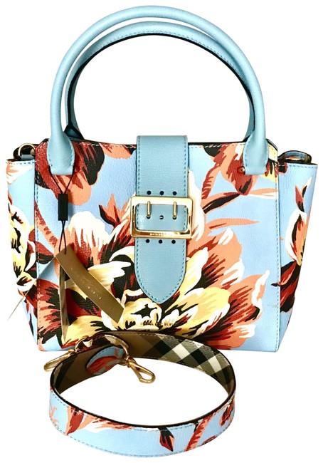 Burberry Bag Buckle Medium Blue Leather Tote