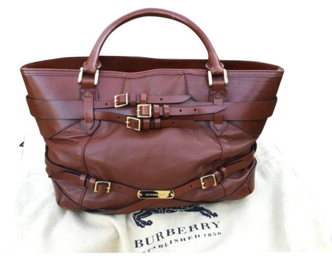 Burberry Buckle Purse Brown Leather Tote