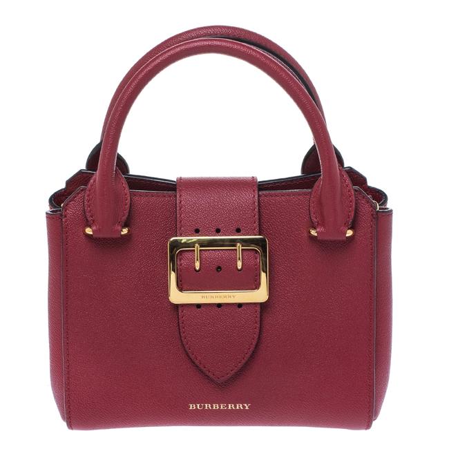 Burberry Buckle Red Leather Tote
