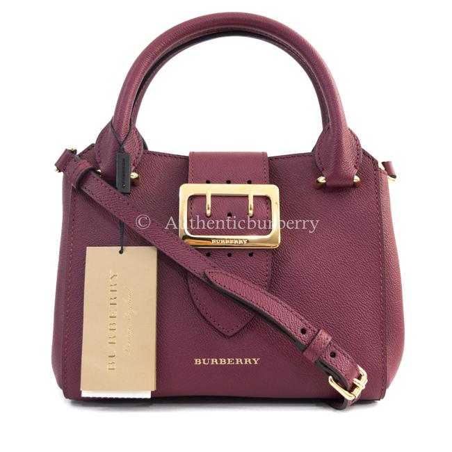 Burberry Buckle Small Satchel ? Dark Plum Leather Tote