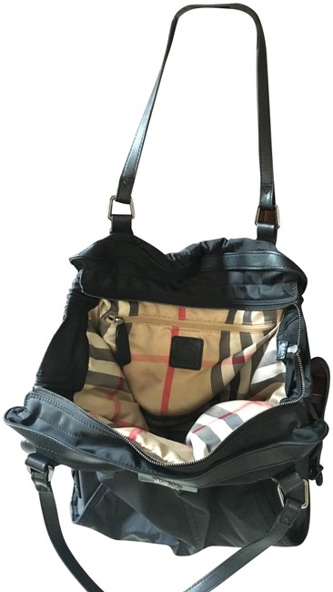 Burberry Buckleigh Black Nylon Leather Tote