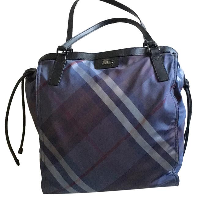 Burberry Buckleigh BlueGrey Nylon Tote