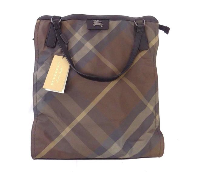 Burberry Buckleigh Packable Birch Check Purse Hand Gray Nylon Tote