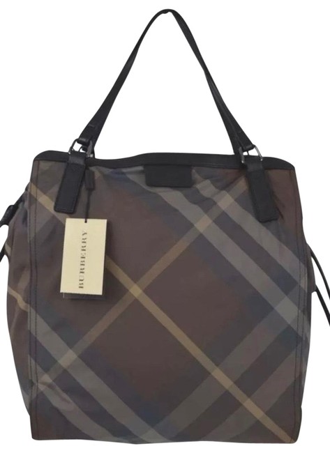 Burberry Buckleigh Packable Birch Gray Nylon Tote