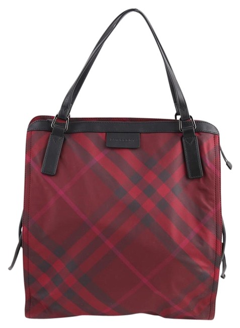 Burberry Buckleigh Packable Bright Burgundy Nylon Tote