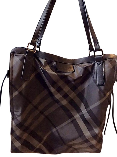 Burberry Buckleigh Packable Large Charcoal Nylon Tote