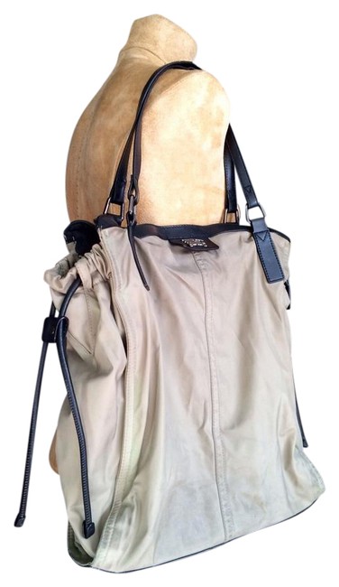 Burberry Buckleigh Packable Shoulder Brown Shopper BeigeBlack Nylon Tote