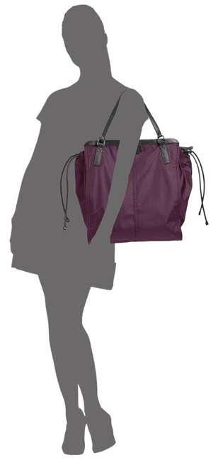 Burberry Buckleigh Plum Leather Nylon Tote