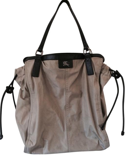 Burberry Buckleigh Trench Black Khaki Nylon Leather Tote