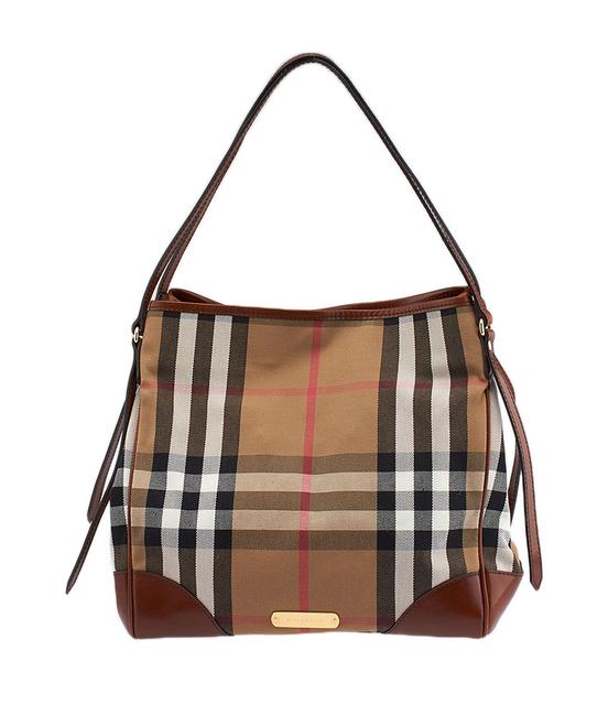 Burberry Canterbury Beige House Check 63485 Brown Canvas Tote