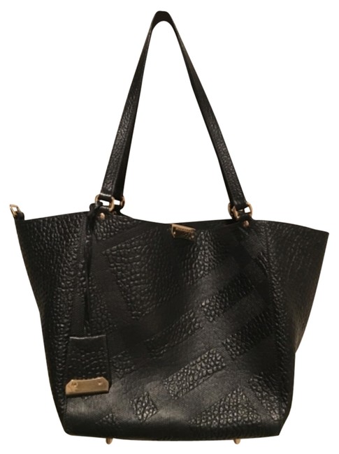 Burberry canterbury Black Grain Leather Tote