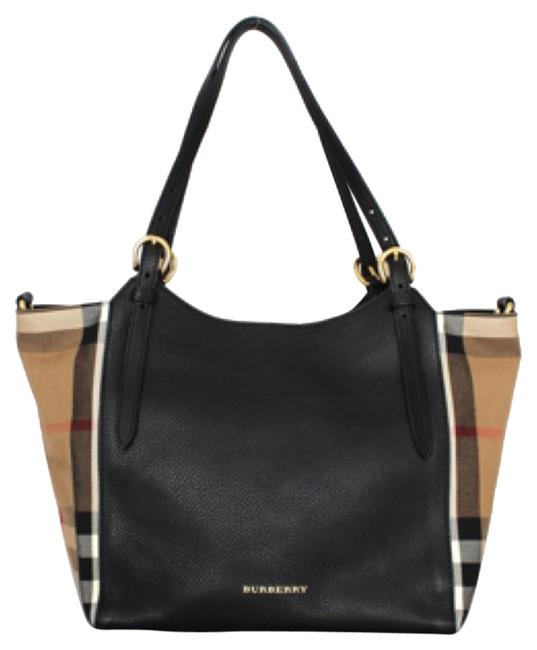 Burberry Canterbury Black LeatherCanvas Tote