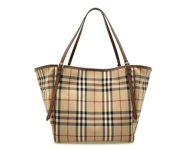 Burberry Canterbury Check Tan Canvas Tote
