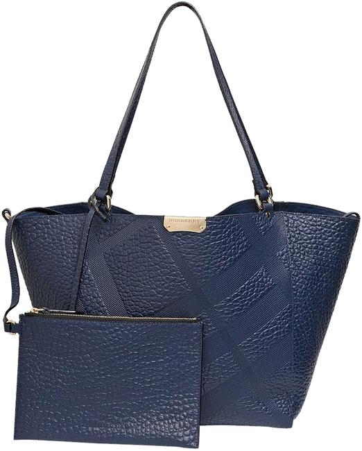 Burberry Canterbury Elephant Embossed Navy Leather Tote