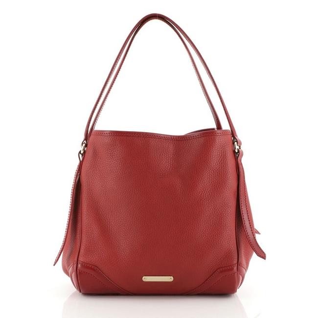 Burberry Canterbury Grainy Small Red Leather Tote