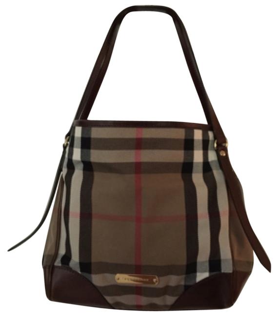 Burberry Canterbury Horseferry Check Brown Canvas Tote