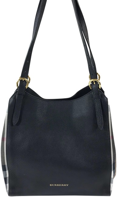 Burberry Canterbury House Black Leather Tote