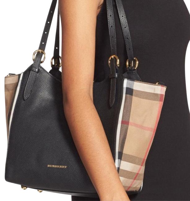 Burberry Canterbury House check Black LeatherCloth Tote