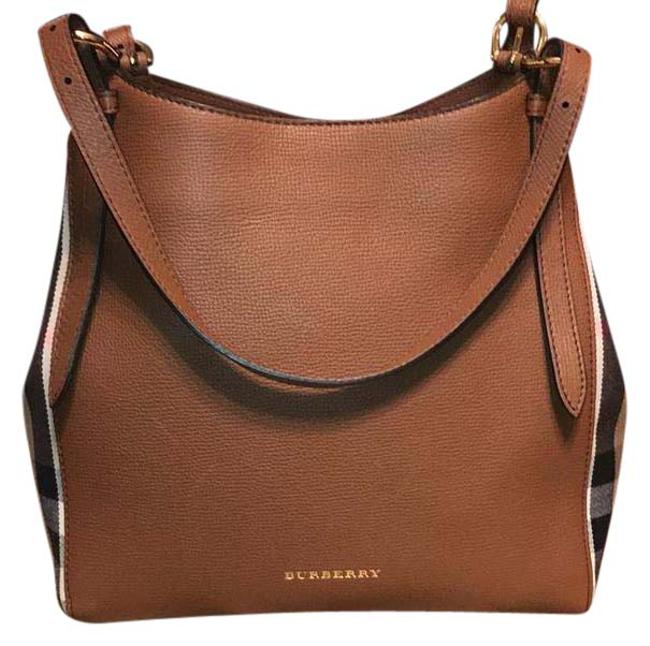 Burberry Canterbury House Check Brown Leather Tote