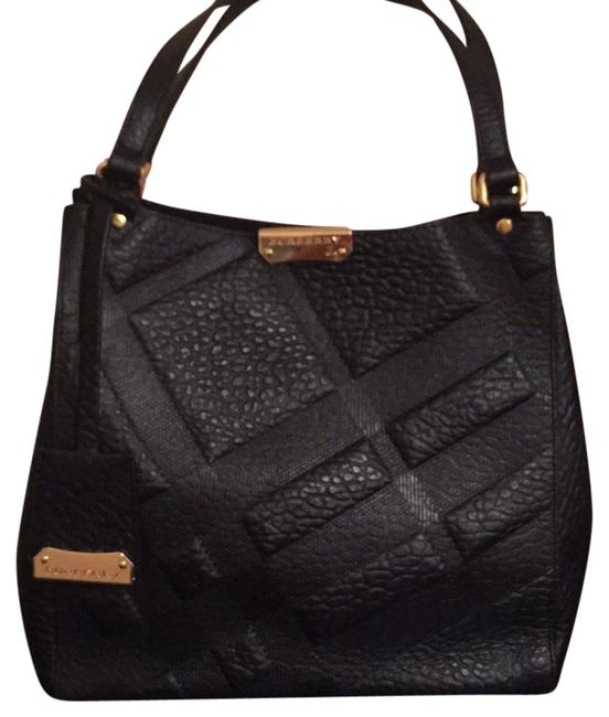 Burberry Canterbury In Embossed Small Black Leather Tote
