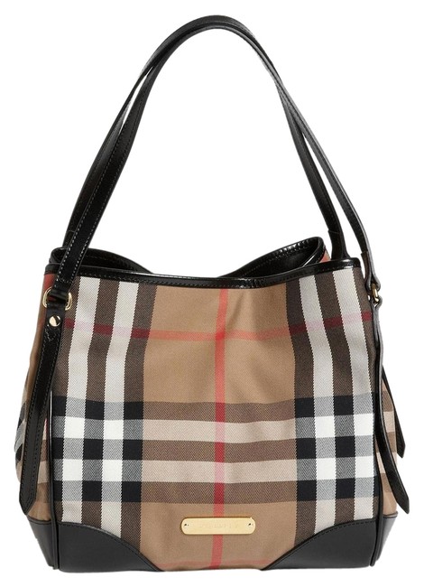 Burberry Shoulder Bag Canterbury Check Leather Tote