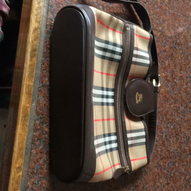 Burberry Canvas and Chocolate Leather Tote