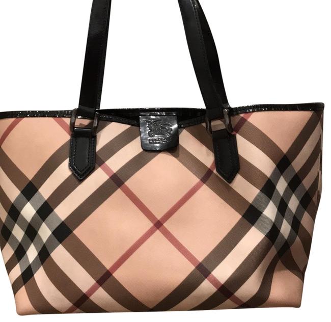 Burberry Canvas Beige Leather Tote