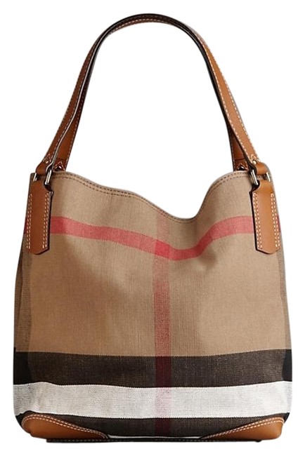 Burberry Canvas Check Medium Maidstone Saddle Brown Tote