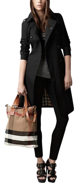 Burberry Canvas Check Medium Tottenham Saddle Brown Tote