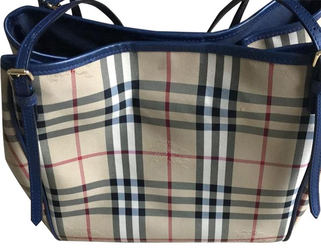 Burberry Canvas Navy and Khaki Soft Tote