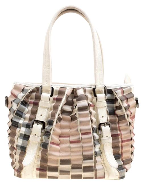 Burberry Cartridge Nova Check Lowry Cream Fabric Tote