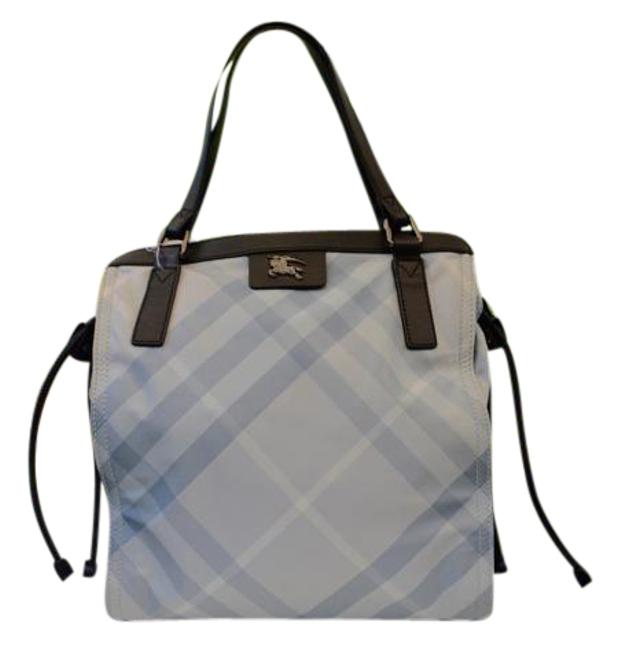 Burberry Check Blue Nylon Tote