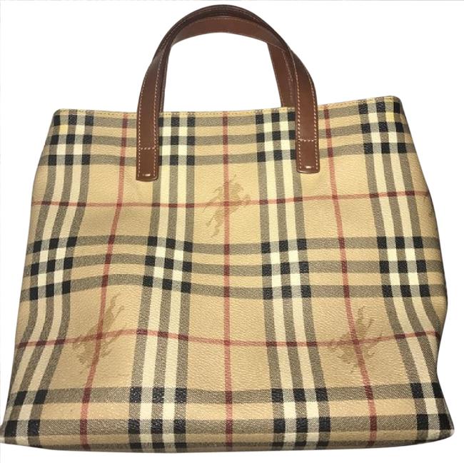 Burberry Check Coated Canvas Tote