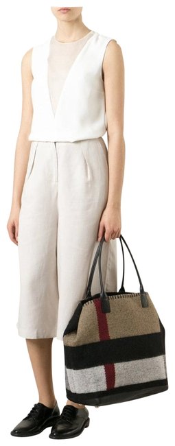 Burberry Bag Check detail and Cashmere Multicolor Wool Tote