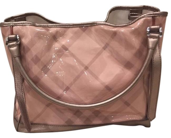 Burberry Check Pink Pvc Tote