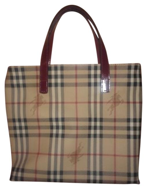 Burberry Checker Leather Tote