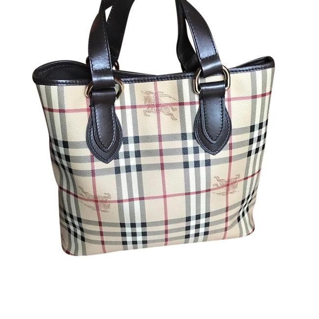 Burberry Chocolate Tan Leather Tote