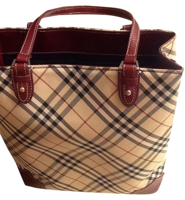 Burberry ClassicChic PlaidRed Trim Tote