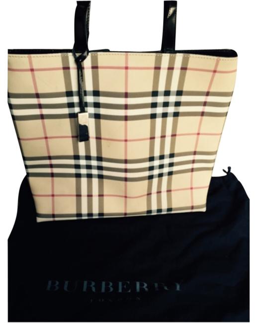 Burberry Classic Check Leather Tote