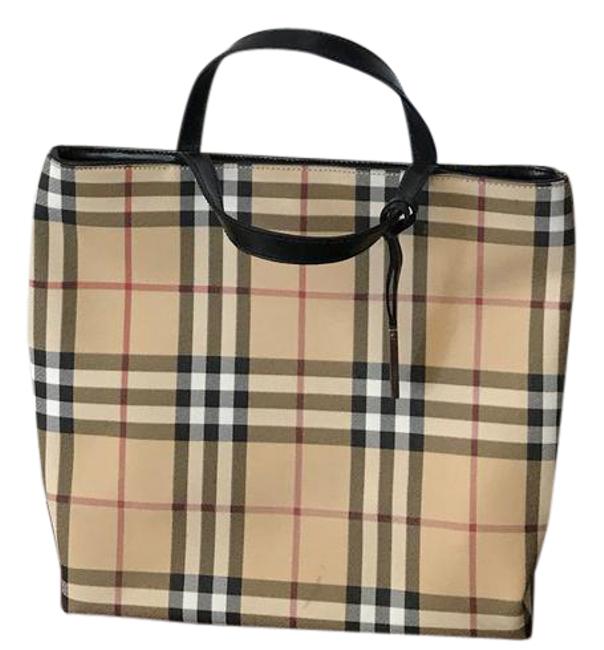 Burberry Classic Small Tan Check Canvas Tote