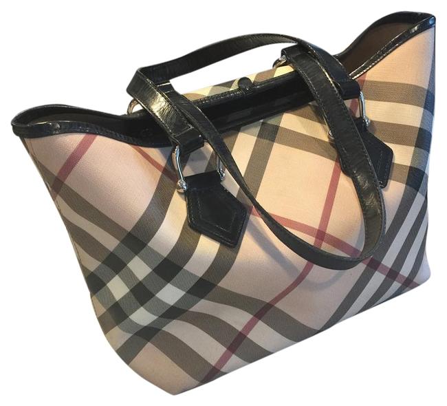 Burberry Cnpansim1pan Cream Black Nude Tote