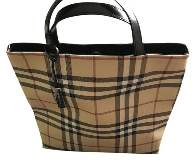 Burberry Coated Canvas Leather Tote