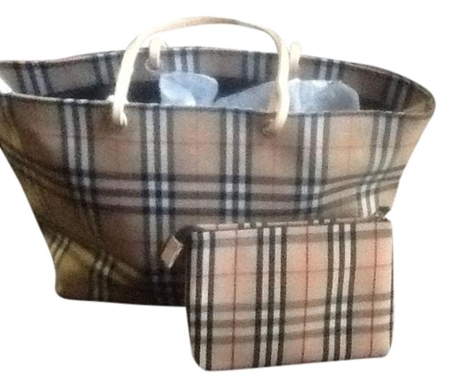 Burberry Cosmetic CasePlaid Coated Fabric Tote