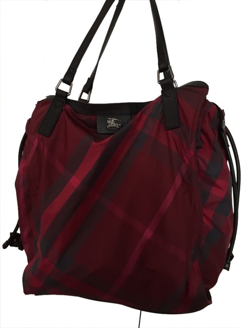 Burberry Bag Crimson Nylon Tote