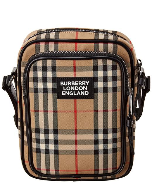 Burberry Crossbody Vintage CheckLeather Beige Tote